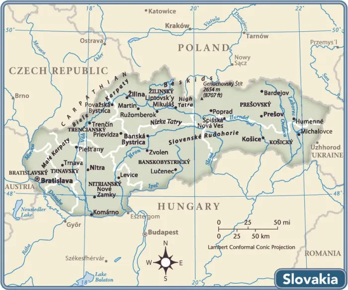 Framed Print : Slovakia Country Map Print 2011 Edition Reference Maps Framed Print : Slovakia Country Map Print 2011 Edition Reference Maps