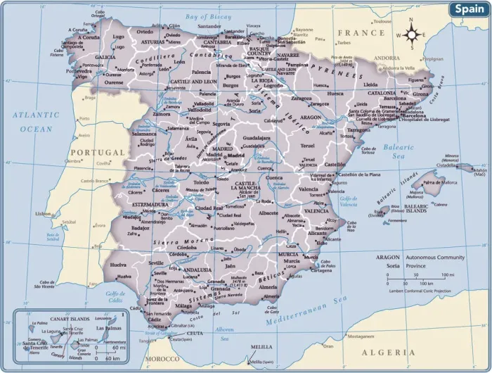 Framed Print : Spain Country Map Print 2011 Edition Reference Maps Framed Print : Spain Country Map Print 2011 Edition Reference Maps