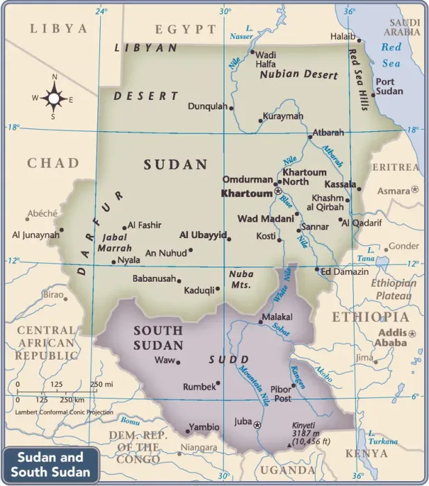Framed Print : Sudan 2011 Reference Map Print Framed Print : Sudan 2011 Reference Map Print