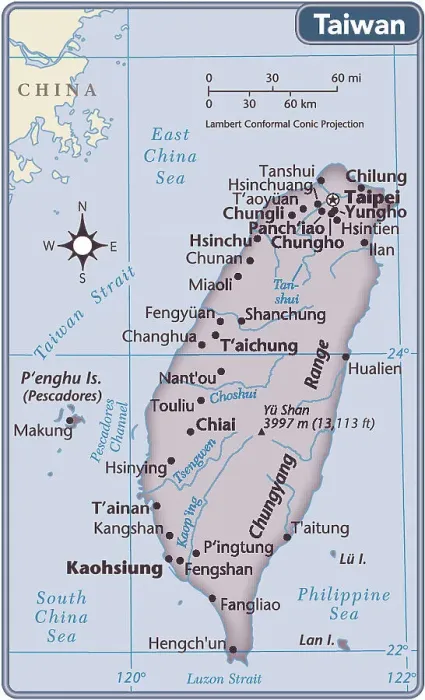 Framed Print : Taiwan 2011 Reference Maps Print Framed Print : Taiwan 2011 Reference Maps Print