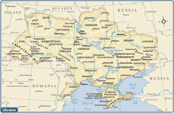 Framed Print : Ukraine 2011 Reference Map Print Framed Print : Ukraine 2011 Reference Map Print