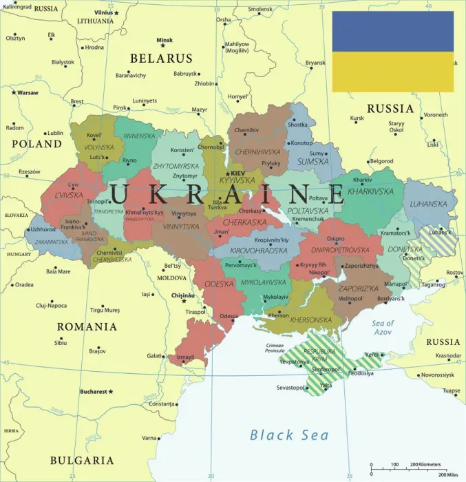 Framed Print : Ukraine Reference Map Print (Reference Maps)