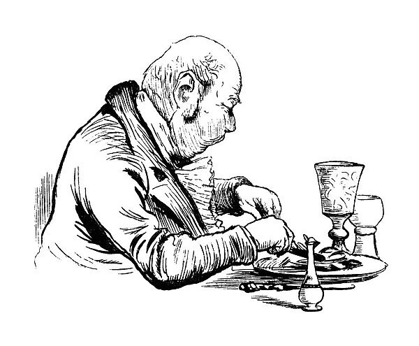 Mature Victorian gentleman enjoying his dinner