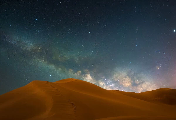 Milky Way over the desert at night