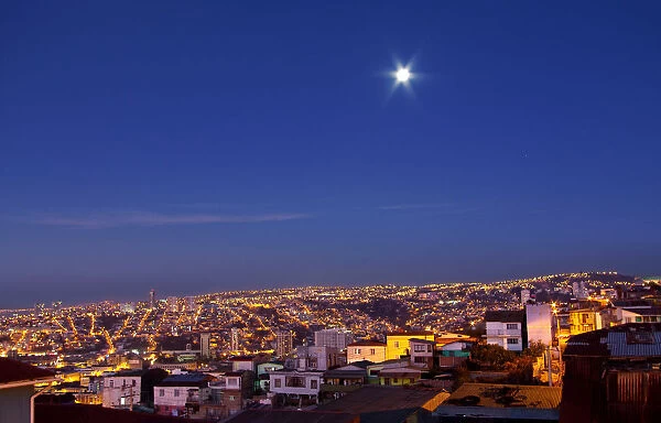 Full moon over Valparaiso, Chile