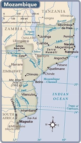 Mozambique country map