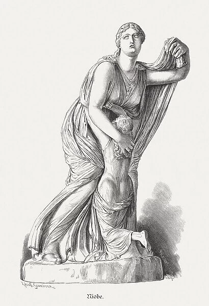 Niobe Mother with Youngest Daughter, Greek mythology, published 1879