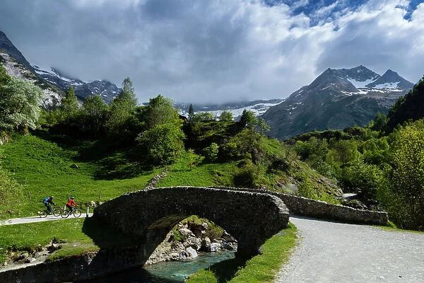 Old Bridge Over the Gave River, The Cirque Of Gavarnie, Hautes Pyrenees, France
