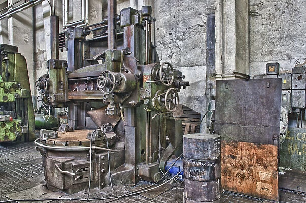 Old machinery in an old abandoned factory in Rijeka, Croatia, Europe