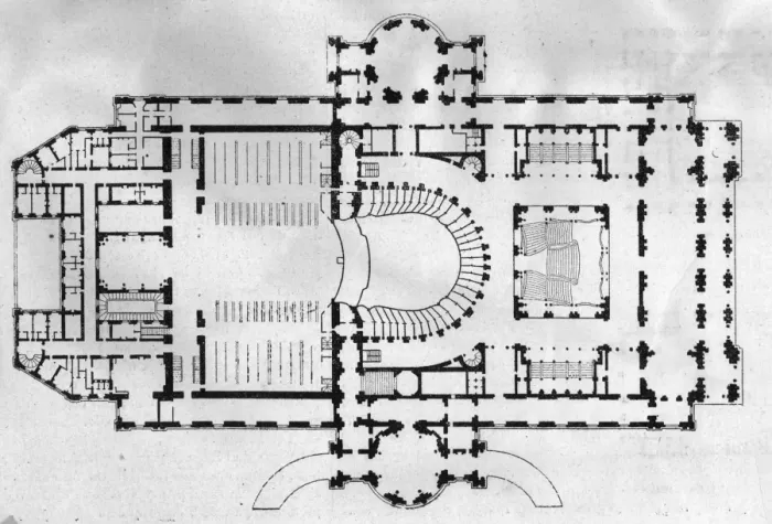Framed Print : Paris Opera House Plan Print circa 1865 Framed Print : Paris Opera House Plan Print circa 1865