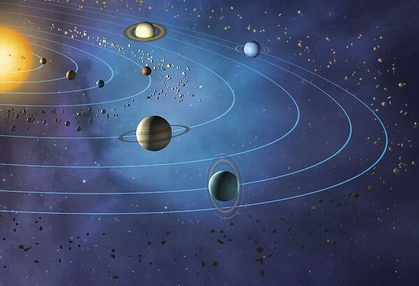 Orbits of planets in the Solar System