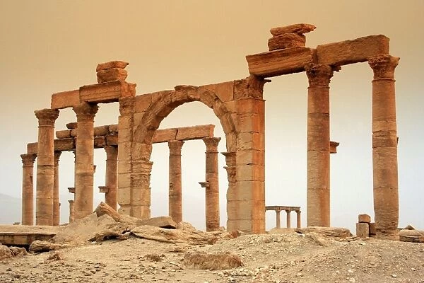 Palmyra in a sand storm. Syria