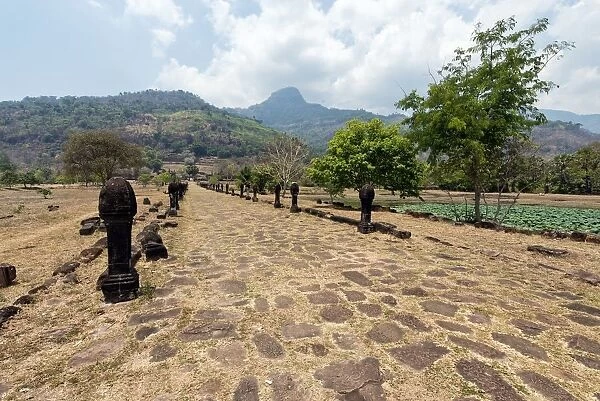 Pathway to ruins of Wat Phu, Phu Kao, Champasak Province, Laos