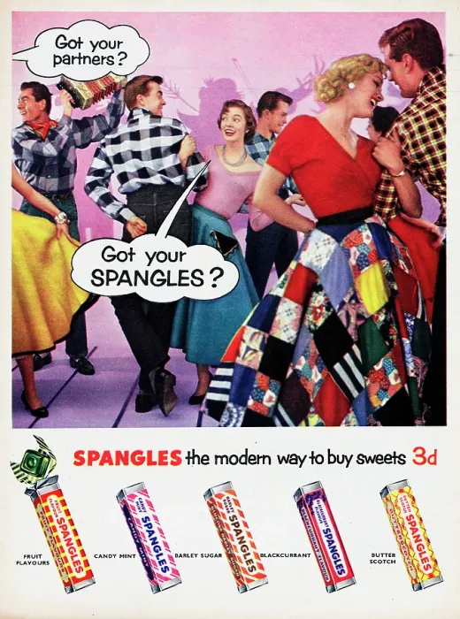Framed Print : Spangles Print - 1956 Advertisement