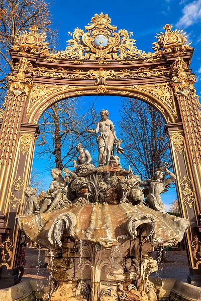 Place Stanislas a Fountain of Neptune