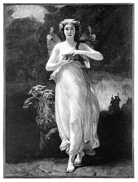Psyche with Cerberus on her quest to the Underworld 1899