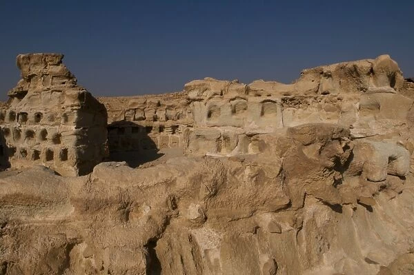 Remains of ancient Columbarium tower in Masada archaeological site Dead Sea Israel