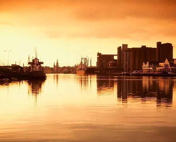 River Lee and docks, Cork City, Ireland