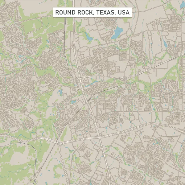 Round Rock Tx Map Round Rock Texas Us City Street Map (Photos Framed, Prints, Puzzles,  Posters,...) #15192936