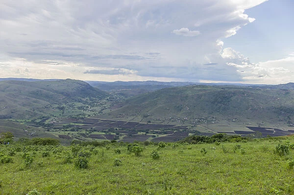 Scenic view of rural Zulu village in valley KwaZulu-Natal Province, South Africa