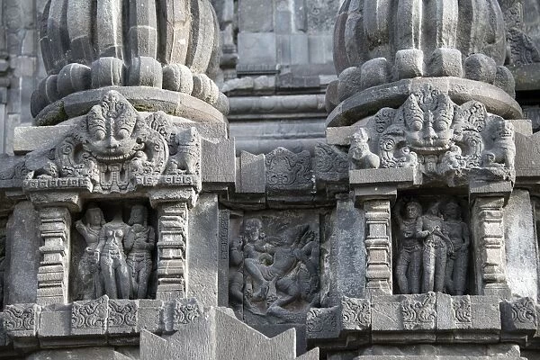 Detail of sculptural decorations, Prambanan temple compound, Java, Indonesia