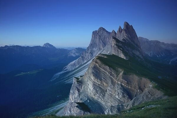 Seceda and the Odle Group in the Blue Hour, Dolomites