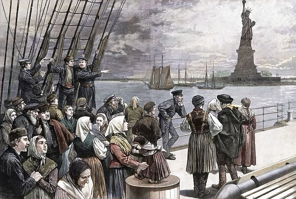 Ship with Immigrant Passengers Arriving in New York