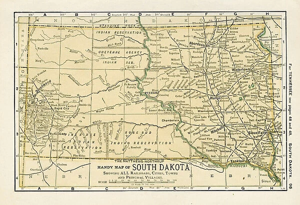 South Dakota map 1898