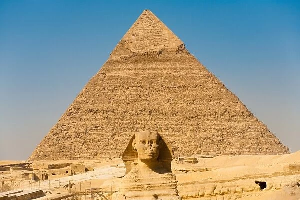 Sphynx Giza Pyramid Khafre Straight Line