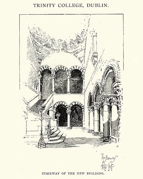 Stairway of New Building of Trinity College, Dublin, 1892