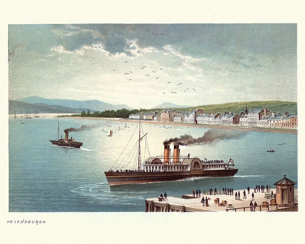 Steam paddleboat off Helensburgh, Scotland, 19th Century