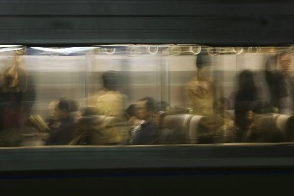 Subway, Blurred motion, Tokyo, Honshu, Japan