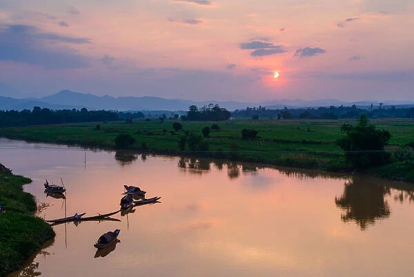Sunset on Danh River, Vietnam