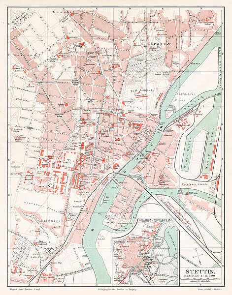 Szczecin Poland map 1895