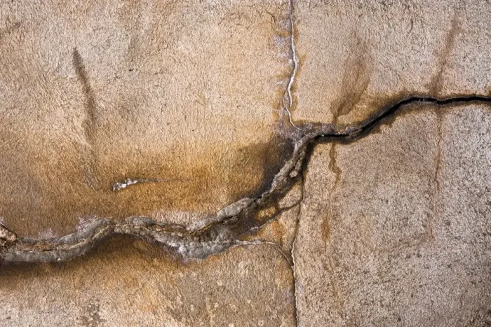 Framed Print : Plastered Wall Print with Crack Framed Print : Plastered Wall Print with Crack