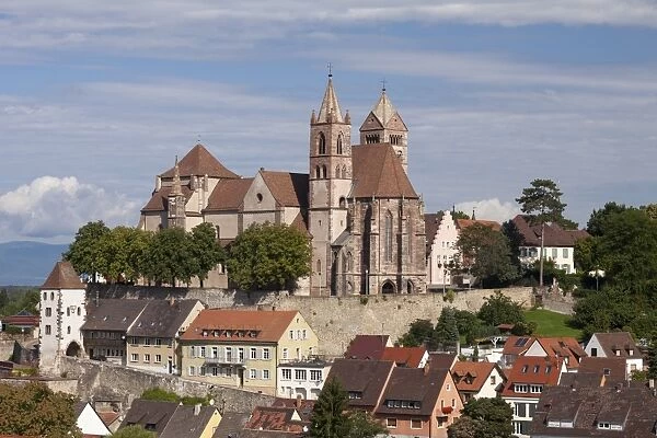 Townscape with Munsterberg and St. Stephansmunster cathedral, Breisach am Rhein, Upper Rhine, Baden-Wurttemberg, Germany