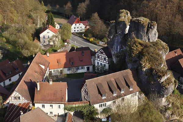 Tuechersfeld, Puettlachtal valley, Pottenstein, Little Switzerland, Upper Franconia, Franconia, Bavaria, Germany, Europe