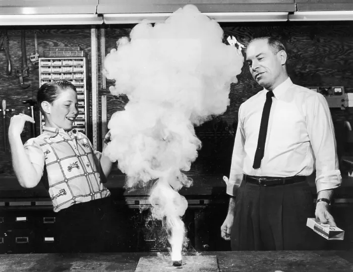 Framed Print : Explosive Lesson Print, circa 1955 Framed Print : Explosive Lesson Print, circa 1955