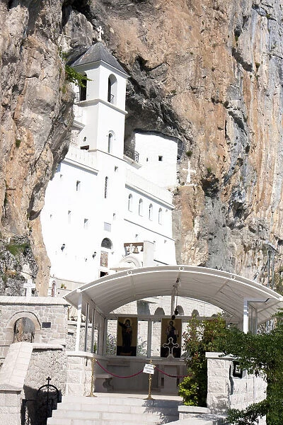 The Upper Church of Ostrog Monastery, a Amazing Place of Worship in the large rock of
