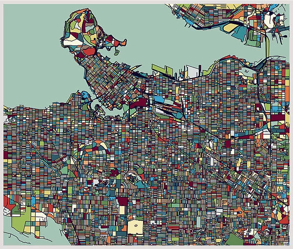 Vancouver city illustration map