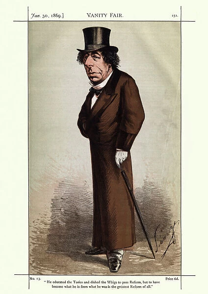 Vanity Fair Caricature of Benjamin Disraeli, 1869