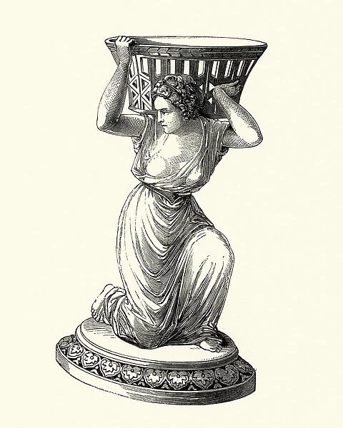 Victorian decor, Statue of awoman holding a basket