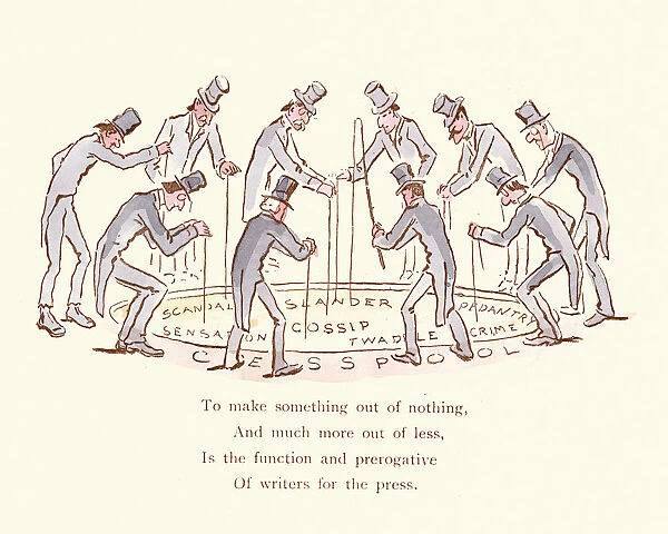 Victorian satirical cartoon - On gutter press and sensational journalism