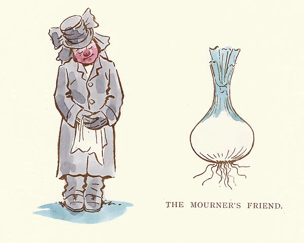 Victorian satirical cartoon - The insincere mourner