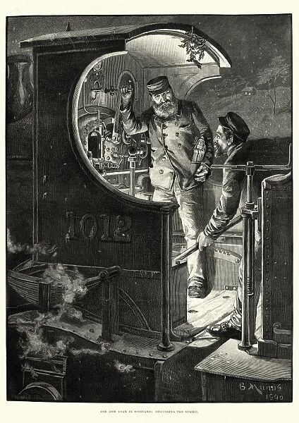 Victorian train driver and stoker, Scotland 1891