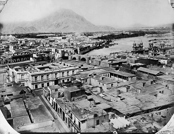 Lima. A view over Lima, the capital of Peru, 1860. (Photo by Hulton Archive / Getty Images)