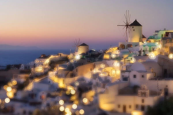 Village of Oia at sunset, Santorini, Greece
