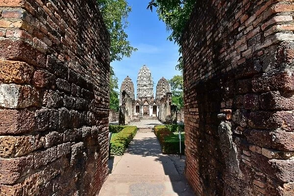 Wat Si Sawai entrance temple Sukhothai Thailand, Asia