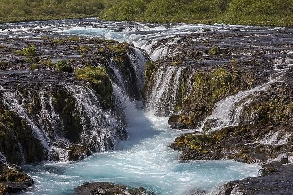 Waterfall Bruarfoss, River Bruara, South Iceland, Iceland
