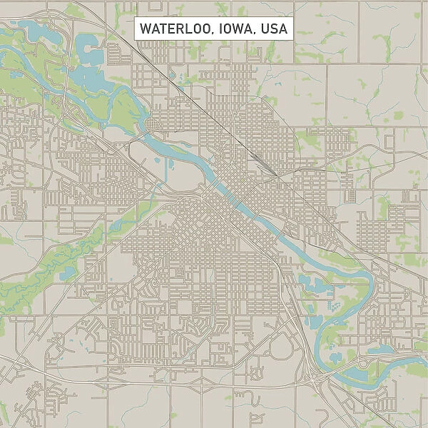 Waterloo Iowa US City Street Map